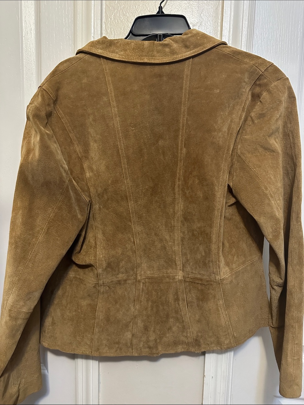 Maxima Tan Suede Button-Front Jacket - Picture 4 of 5